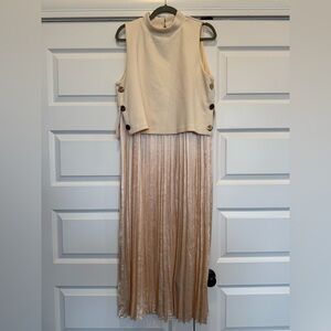 THML ivory pleated skirt dress size XL